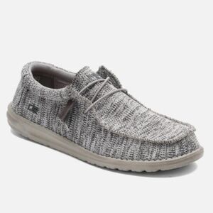 Hey Dude Mens Wally Stretch Platinum Mix Loafer Slip on shoes sz 14